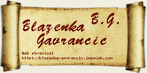 Blaženka Gavrančić vizit kartica